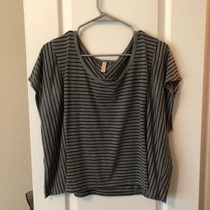 Gray and black striped top
